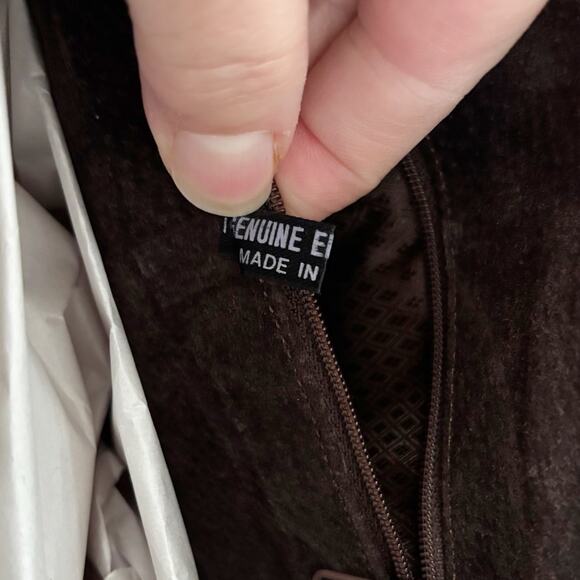 Vintage Genuine Eel Skin Leather Shoulder Bag Brown – Made in Korea - Picture 8 of 15